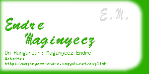 endre maginyecz business card